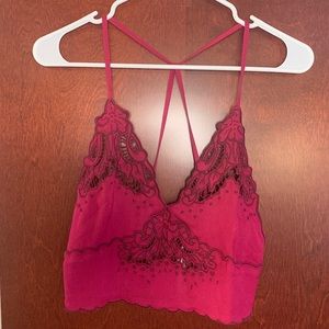 Free People Pink Cropped Tank Top